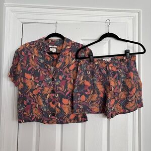 Nicole Miller New York Tropical Print Women's Shorts Set